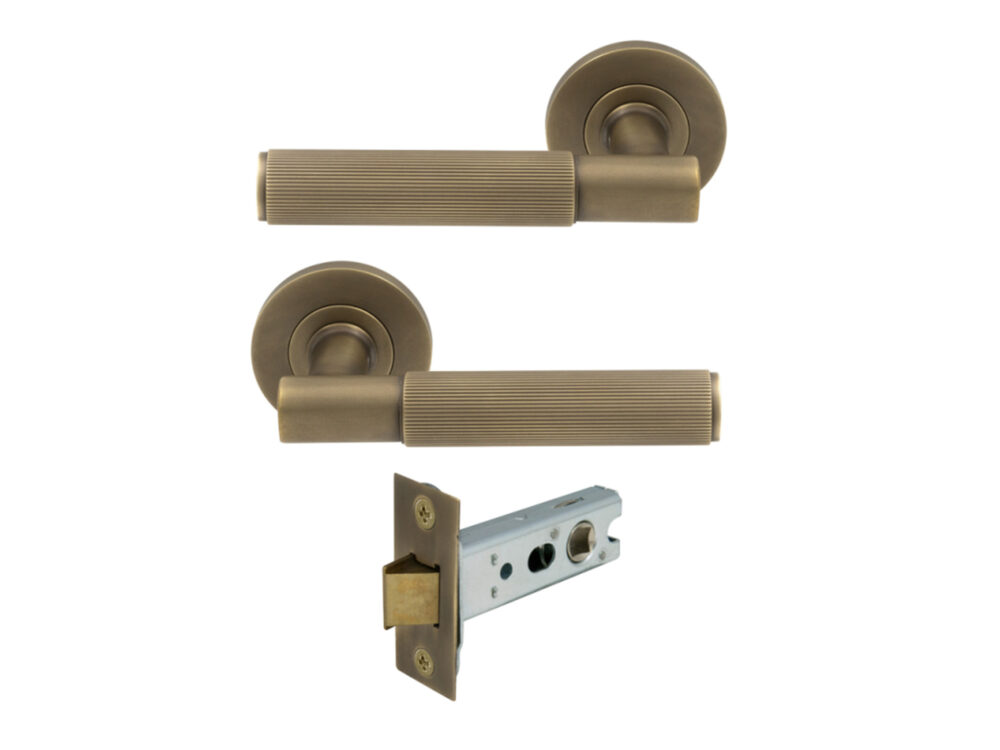 Nido Verge Passage Set Levers On Round Rose Linear Knurl