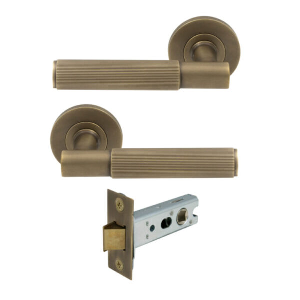 Nido Verge Passage Set Levers On Round Rose Linear Knurl