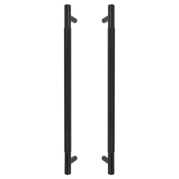 8353BLK Solid Brass 450mm Diamond Knurl Round Pull Handles