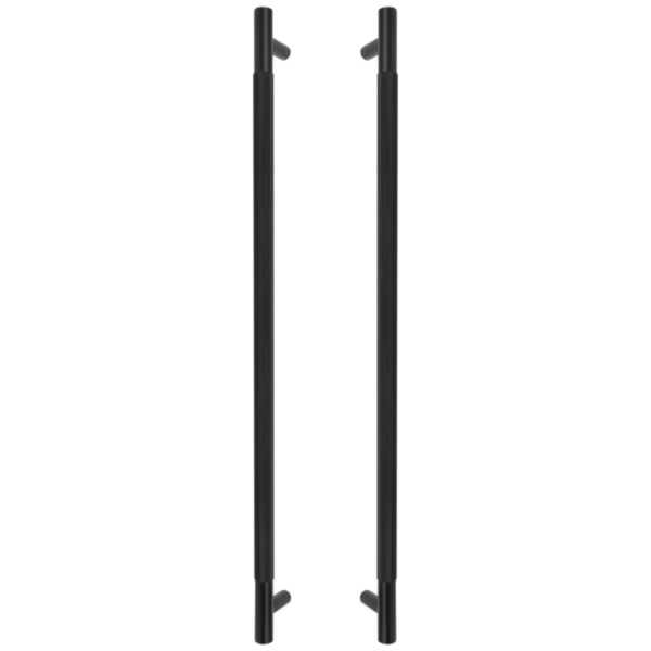 8356BLK Solid Brass 600mm Diamond Knurl Round Pull Handles