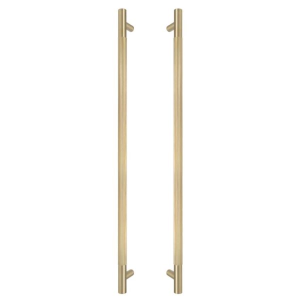 Solid Brass 600mm Linear Knurl Round Pull Handles