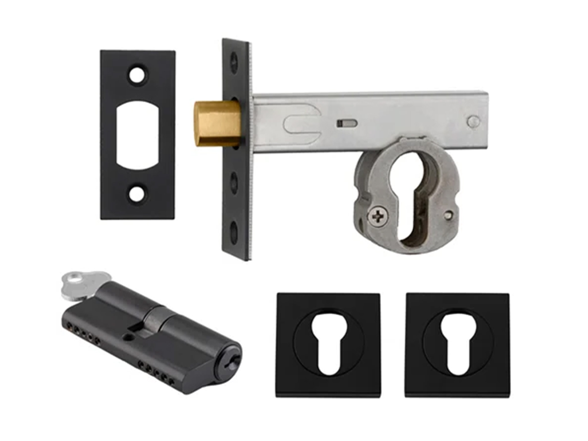 Iver Deadbolt Kit Square Escutcheon (Key/Key)