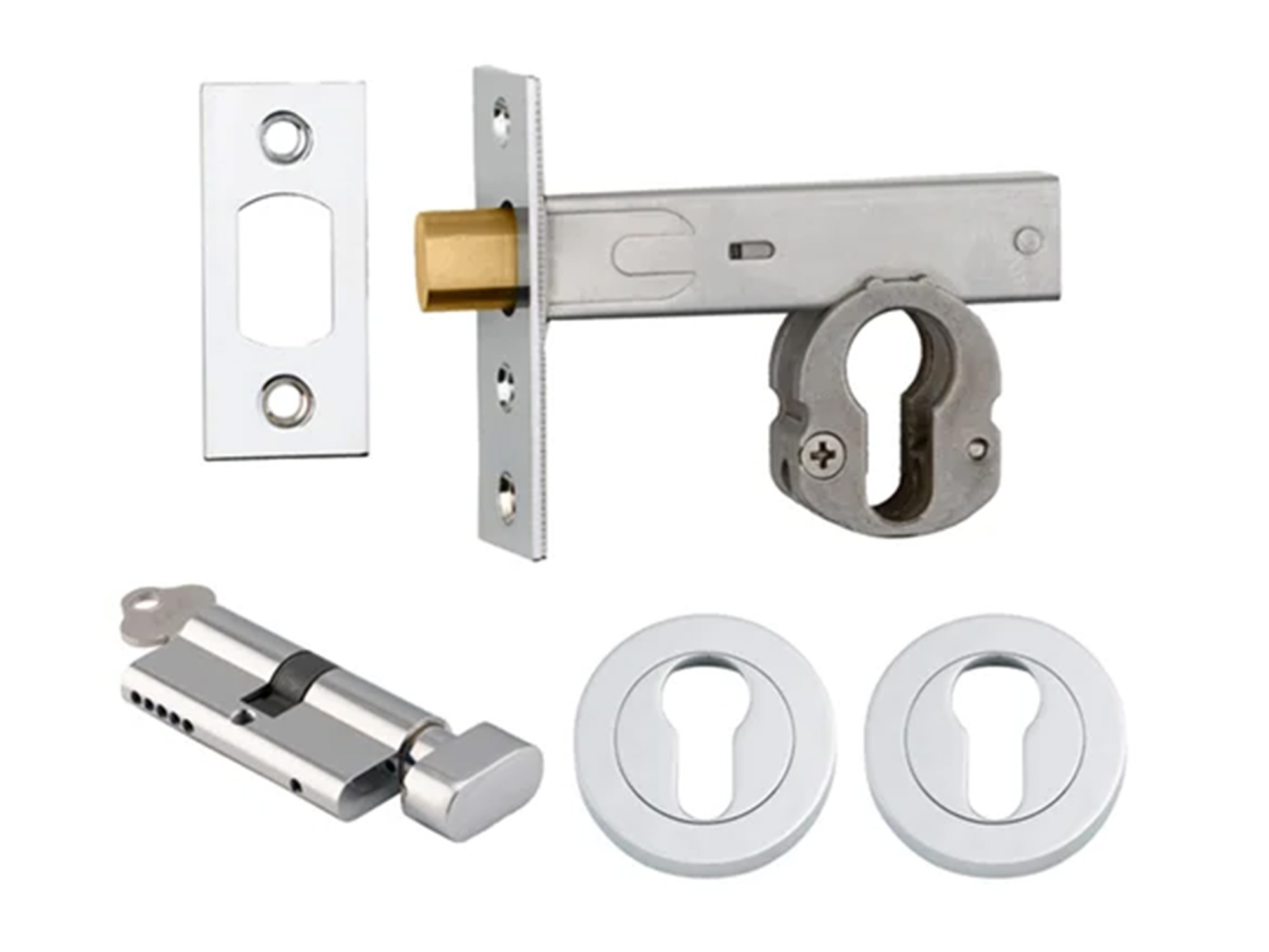 Iver Deadbolt Kit Round Escutcheon (Key/Turn)