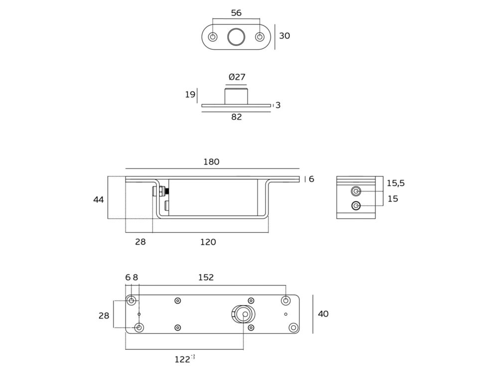 JNF 500kg Free Swing Pivot Set For Heavy Duty Timber Doors - Image 3