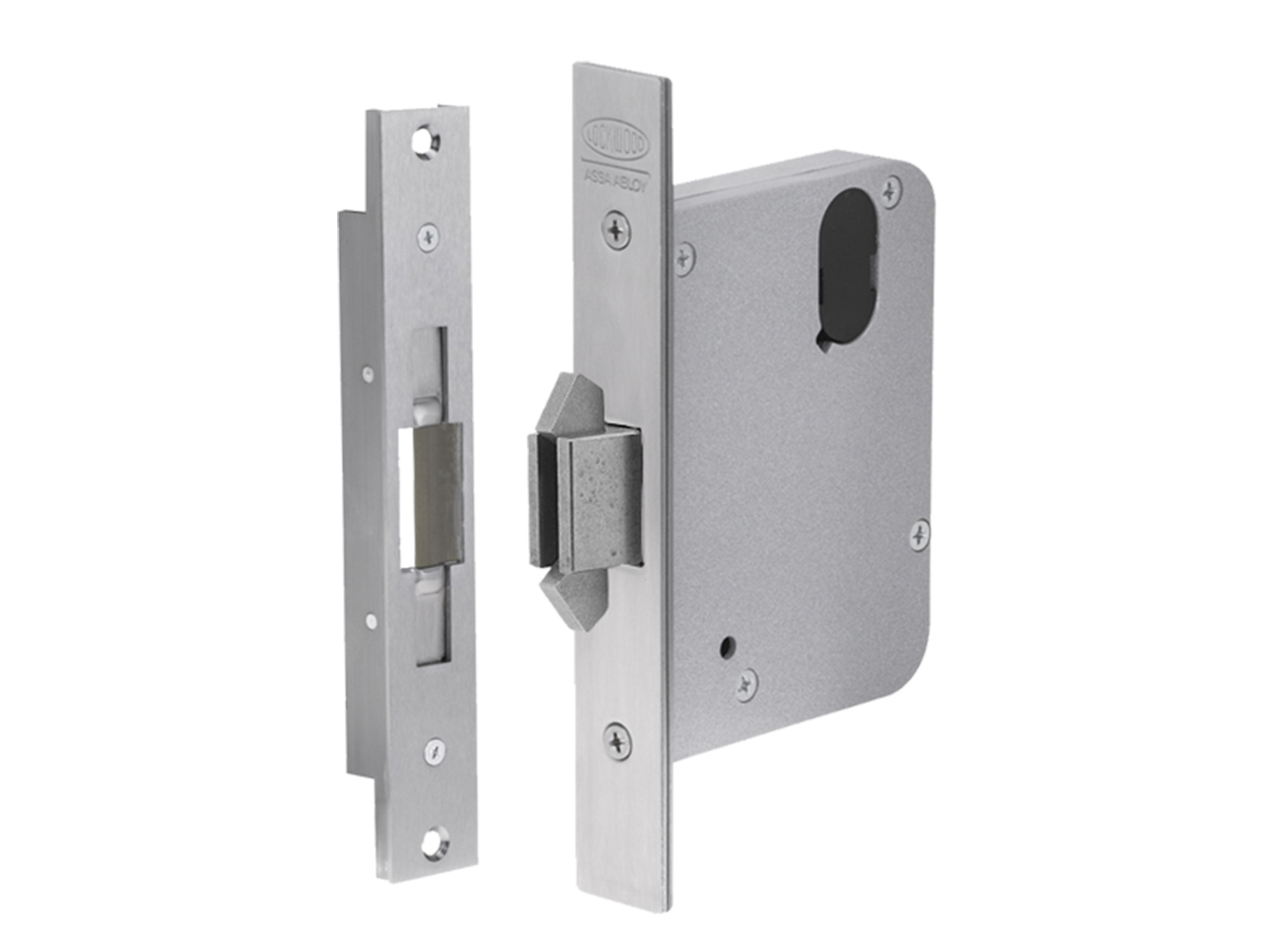3573SCLS Locked Lockwood 60mm Backset Mortice Sliding Door Lock Latching Strike